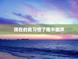 现在的我习惯了疼不做声