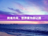 找准方向，世界便为你让路