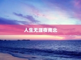 人生无涯夜南北