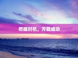 把握时机，方能成功