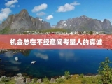 机会总在不经意间考量人的真诚