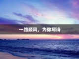 一路顺风，为你写诗