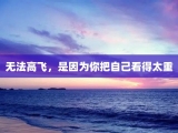 无法高飞，是因为你把自己看得太重