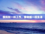 像蚂蚁一样工作，像蝴蝶一样生活