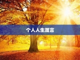 个人人生箴言