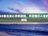 20条洗涤心灵的话语，开启我们人生的旅程