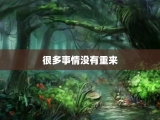 很多事情没有重来