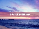 富有人生感悟的句子