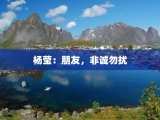 杨莹：朋友，非诚勿扰