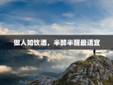做人如饮酒，半醉半醒最适宜