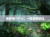 你珍惜一个人，一定是感动过