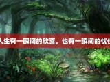 人生有一瞬间的欣喜，也有一瞬间的忧伤