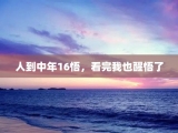 人到中年16悟，看完我也醒悟了