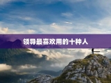 领导最喜欢用的十种人
