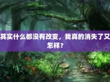 其实什么都没有改变，我真的消失了又怎样？
