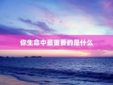 你生命中最重要的是什么