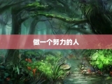 做一个努力的人