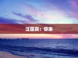 汪国真：你来