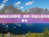 被嘲笑过的梦想，总有一天会让你闪闪发光