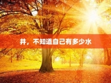 井，不知道自己有多少水