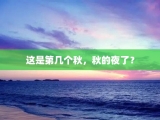 这是第几个秋，秋的夜了？