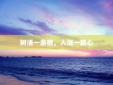 树活一条根，人活一颗心