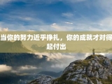 当你的努力近乎挣扎，你的成就才对得起付出