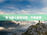 奋斗是人生的过程，不是结果