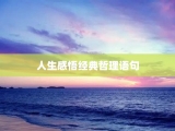 人生感悟经典哲理语句
