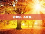 谢谢你，不爱我。