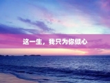 这一生，我只为你倾心