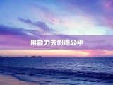 用能力去创造公平