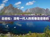 白岩松：没有一代人的青春是容易的