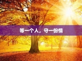 等一个人，守一份情