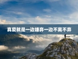 真爱就是一边嫌弃一边不离不弃