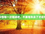 珍惜每一次相遇吧，不要等失去了才后悔