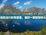 请在远行的背囊里，备好一颗智慧的心