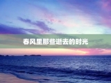 春风里那些逝去的时光