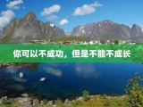 你可以不成功，但是不能不成长