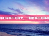 平日无事不可胆大，一朝有事不可胆小