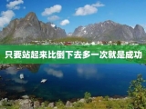 只要站起来比倒下去多一次就是成功