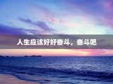 人生应该好好奋斗，奋斗吧