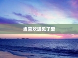 当喜欢遇见了爱