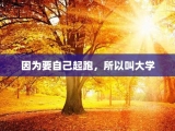 因为要自己起跑，所以叫大学