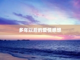 多年以后的爱情感想