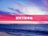 坚持方能卓越