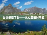当你做错了时——从心里说对不起
