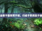 业精于勤而荒于嬉，行成于思而毁于随