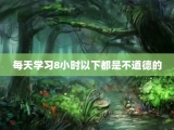 每天学习8小时以下都是不道德的