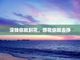 没钱你就别花，想花你就去挣